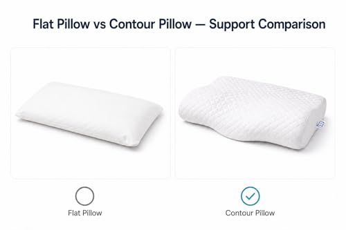 Image of BYM Anti Snoring Contour Memory Foam Pillow for Neck & Shoulder Support - Ergonomic Cervical Design for Side & Back Sleepers - Firm Support | Size: [48 x 30 x 10 cm]