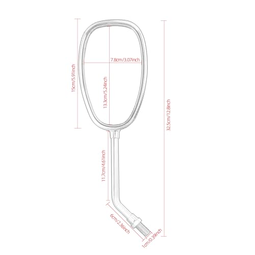 Espejo retrovisor cromado de 10mm para moto custom ovalado universal 7