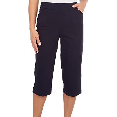 Coral Bay Petite 19 in. Solid Pull On Capris 14P Navy Cover