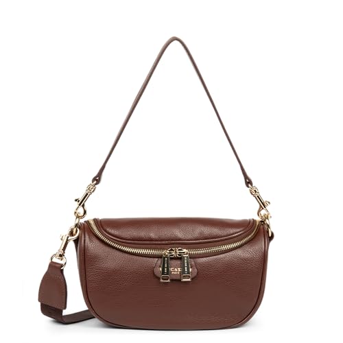 Vanity LANCASTER Dune Chataigne - Trousse de toilette rigide en cuir de vachette
