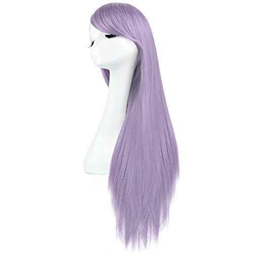 Rbenxia 32'' Women's Cosplay Wig Hair Wig Long Straight Costume Party Full Wigs Light Purple #TOP2