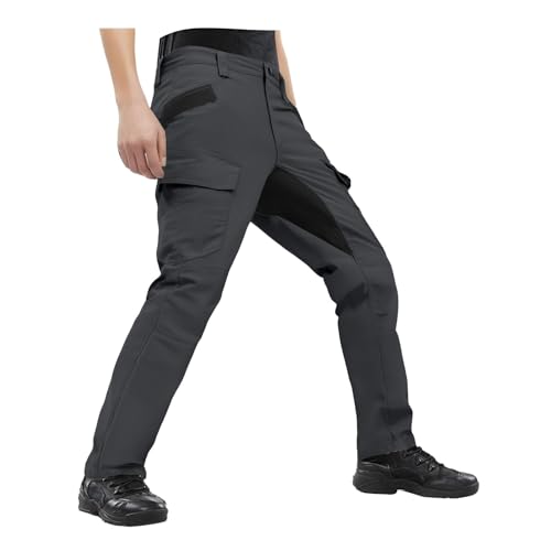 MJGkhiy Pantalones de Trabajo para Hombre Jogging Pantalones Cargo Talla Grande Trekking Pantalón con Multibolsillos Deporte Atletismo Combate Táctico Pantalon Chandal Militar Trousers Largos