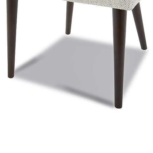 CHITA Mid-Century Modern Dining Chair, Upholstered Fabric Accent Chair,Set of 2, Ivory