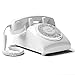 Produktbild Opis Technology 60s Cable Retro Telefon mit Wählscheibe  Klassisches Festnetztelefon, mechanische Metallklingel & Vintage Design, kompatibel mit modernen Routern (FritzBox etc.)  Weiß