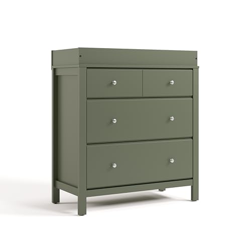 Storkcraft Horizon 3 Drawer Chest with Removable Changing Topper, Olive