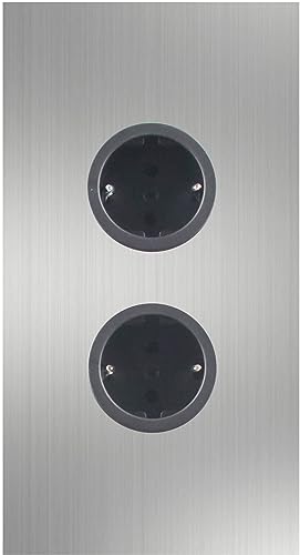 Caressi Ecksteckdose 2ST220 - Steckdose 2fach für die vertikale Montage in einer Ecke, Edelstahl, 230V