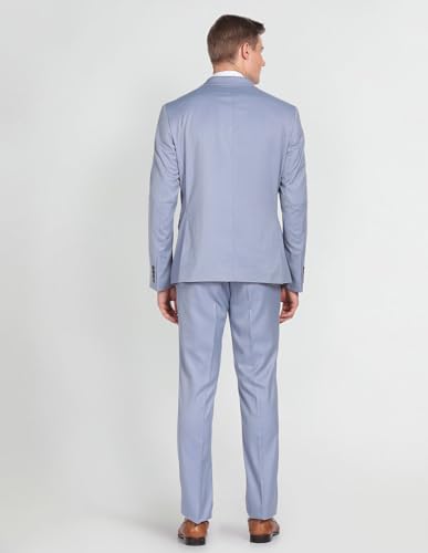 Image of Arrow Men's Polyester Double Breasted Business Suit Pants Set (ARAGSU5604 Blue