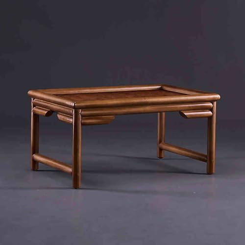 Set di sedie da Pavimento e tavolino da tè in Stile Giapponese, Design Senza Gambe in Tatami di bambù per Soggiorno, Finestra a bovindo e Balcone.，E 80cm
