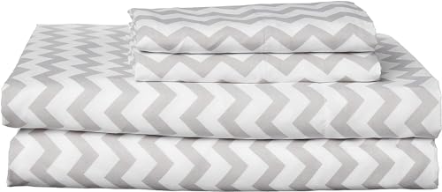 Full Size Sheet Sets - Breathable Luxury Sheets with Full Elastic & Secure Corner Straps Built In - 1800 Supreme Collection Extra Soft Deep Pocket Bedding Set, Sheet Set, Full, Chevron Gray