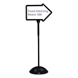Double-Sided Arrow Sign, Dry Erase Magnetic Steel, 25 1/2 x 60, Black Frame, Sold as 1 Each