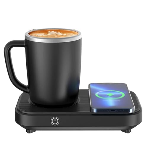 Taza eléctrica refrigerante de 350Ml para teletrabajo con base de carga rápida de 15W 3
