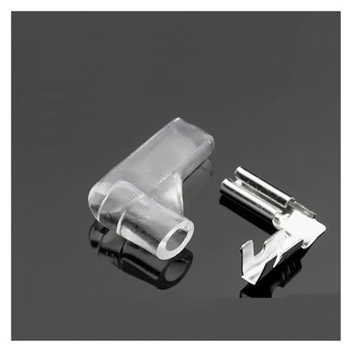 50-500Pcs 2.8mm (110) Flag Brass Terminal with PVC Cover Connector Pins DJ627-2.8A 0.5mm Thickness(Type 1,Quantity 200Pcs)
