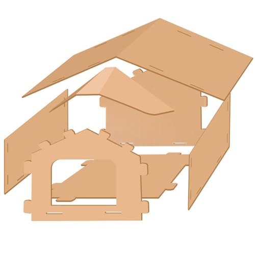 Casa para gatos exterior impermeable con estación de comida y techo resistente 5