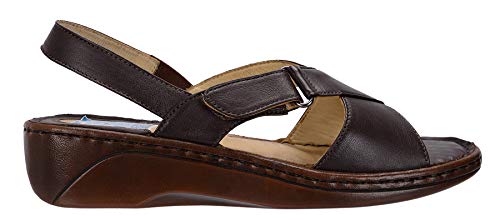 SANDÁLIA FEMININA ORTOPÉDICA EM COURO LEGÍTIMO CONFORTO TAMANCO FRANCA BRASIL (36, Marrom) (37, Marr