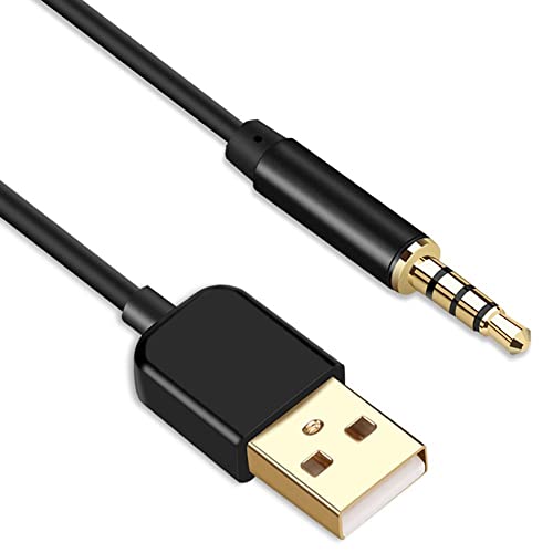 AGPTEK 3,5 mm Klinke/Stecker auf USB Datenkabel f&uuml;r MP3 / MP4 PC Computer, schwarz