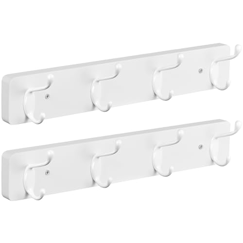 OUTNILI 2 Pack Coat Rack Wall Mount - White Coat