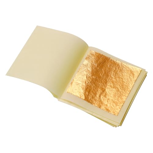 Gold Leaf Sheets 20 Sheet Gold Leaf for Cake Chocolates Decorating Bakery Pastry Cooking Makeup Health & Spa Gilding Crafting Gilding Dessert Decoration DIY Arts Project