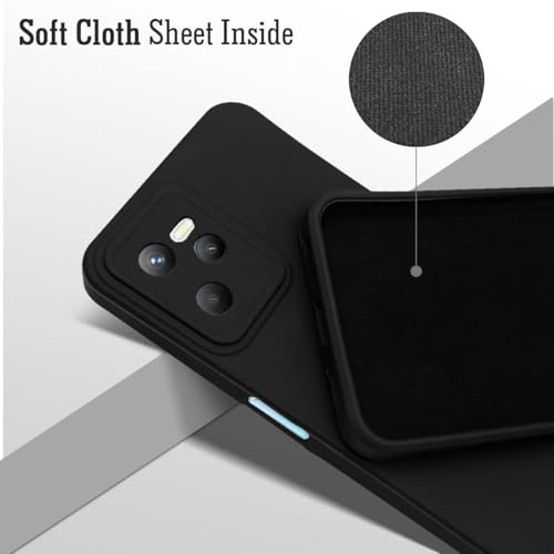Image of BlazeTech for [ Realme Narzo 50A Prime /Realme C35 ] Liquid Silicone Back Case Cover Flexible |Inner Lining| with Camera Protection Back Cover for [ Realme Narzo 50A Prime /Realme C35 ] - Black