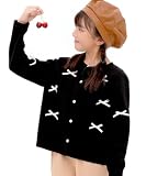 [Bee] ビー リボンカーディガン キッズ ジュニア 女の子 ガールズ 長袖 羽織り taa04515 120cm ブラック地