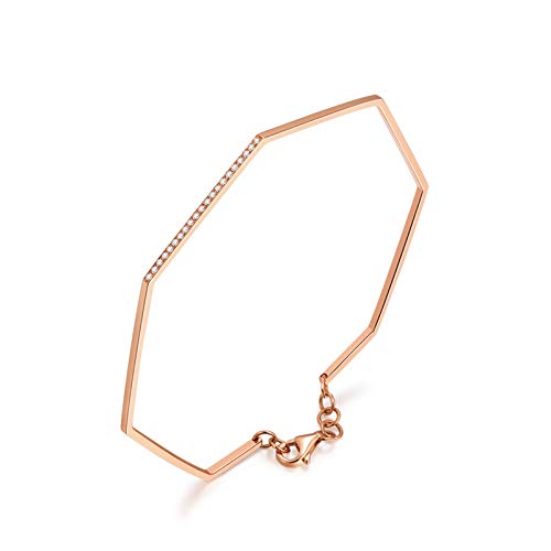 Daesar 18Ct Rose Gold Bracelets For Girls Geometry Round Diamond Womens Bracelet Charm Rose Gold #TOP19