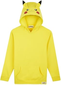 License Hoodie Pikachu Hoodie Uk Pokémon Yellow Hoodie Kids Pikachu Sweatshirt Cotton With 3d Ears