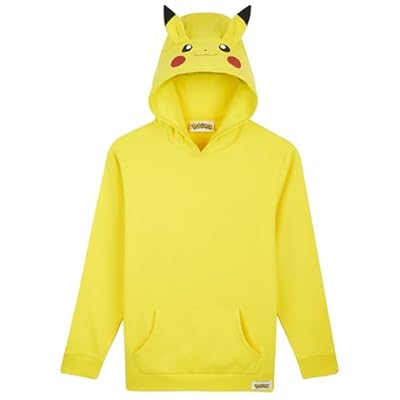 Pokémon Sudadera Niño Niña y Adolescente, Pikachu Sudaderas con Capucha Cómoda, Bolsillo Canguro, Regalos Anime para Niños (9-10 Años, Pikachu Amarillo) | Ya disponible en tu tienda friki favorita! En mundofriki.es!