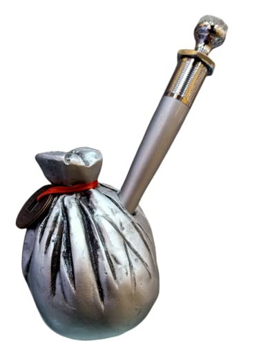 Image of AUGEN Pen Stand Decorative Potli Pen Holder with Pen Design Stationery Holder | Gift Item | Table Top Decor (Potli Pen Silver)
