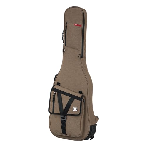 Image of Gator Cases Transit Series Electric Guitar Gig Bag, Tan (GT-ELECTRIC-TAN) | Protect your guitar with plush-lined padding, a durable rubber base, and removable backpack straps