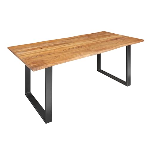 riess-ambiente.de Massivholz Esstisch Mammut 180cm Wild-Akazie Industrial Design 2,6cm Tischplatte