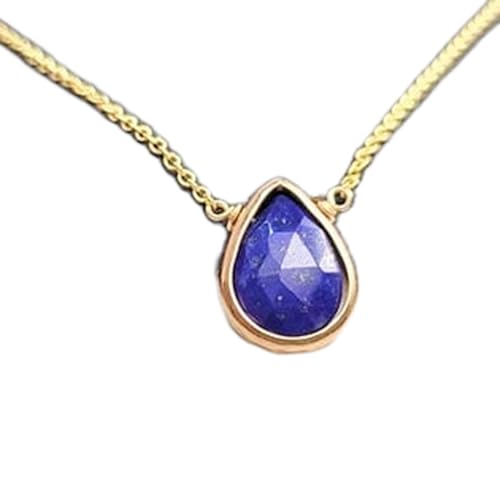 Pendentif poire en lapis-lazuli naturel et argent 925 véritable d'une élégance rare