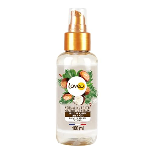 LOVEA - Sérum Nutritif - a Base d'Huile de Karité - Hydrate, Nourrit et Répare - Pointes Sèches et Abimées - Sans Rinçage - Fabriqué en France - 100ml