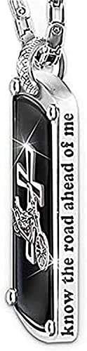 Zimfen Biker's Blessing Engraved Pendant Necklace,Stainless Steel Dog Tags Prayer Cross Necklaces,Cross Pendant Neck Chain Jewelry Gift (1 Pcs) #TOP5