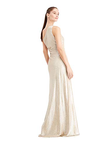 Calvin Klein One-Shoulder Gown with Side Ruching and Beaded Detail – Women’s Formal Dresses for Special Occasions2