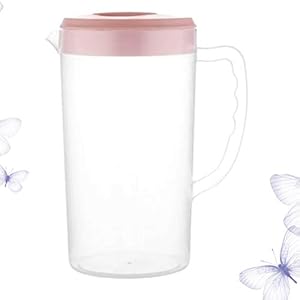 YARNOW 2200 Ml Grote Plastic Kan Met Deksel Hittebestendige Waterkaraf Waterkan Voor Sapkan Ijstheeketel (Roze)