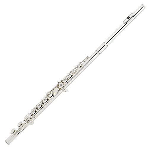 Flauta Fl-428 Curve E Split Key Instrumento de Flauta de 16 Agujeros C Cobre Plata Accesorios Gratis para Principiantes Puede ser Utilizado por niños