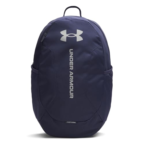Under Armour Unisex Hustle Lite, Mochila deportiva duradera con diseño repelente al agua, Práctica mochila de gimnasia con panel inferior reforzadoMidnight Navy / / Steel,OSFM