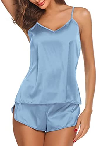 Image of Women's Satin Soft Top and Shorts Set Nightsuit for Womens