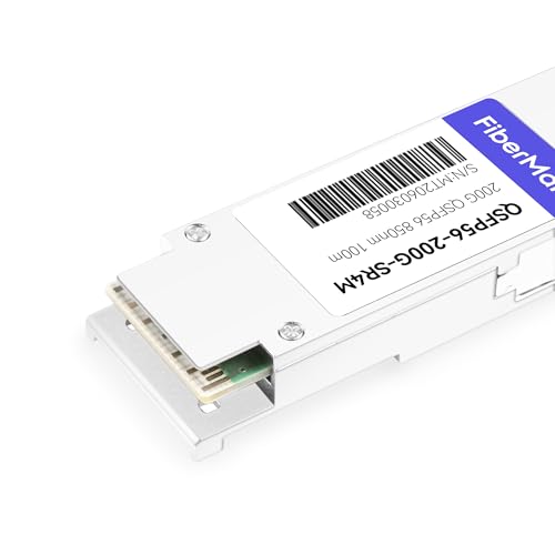 Image of 200G QSFP56 SR4 PAM4 Optical Transceiver Module,Compatible with Cisco QSFP-200G-SR4-S,200GBASE-SR4 850nm 100m MPO-12 APC OM3 /OM4 FEC