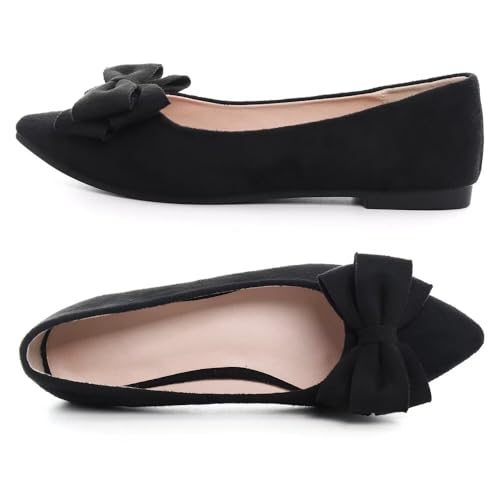 Image of TN TANGNEST Women Fashion Bowknot Flats Comfort Pointed Toe Dress Shoes