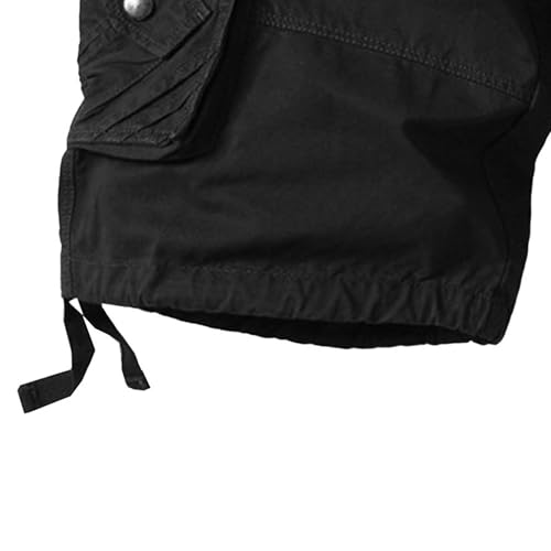 Short cargo en coton léger homme ample multi-poches noir 36