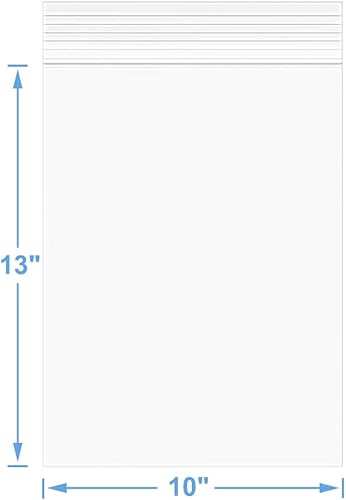 Miniatura 2 de 50 bolsas de polietileno transparentes con cremallera de 10 x 13 pulgadas de grosor de 2.4 mil, bolsas de plástico con cierre de cremallera, bolsas