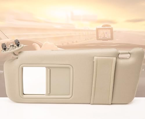 Left Driver Side Sun Visor Fit for Toyota Camry without Sunroof 2007 2008 2009 2010 2011 Replaces Part # 74320-06780-B0, 74320-33B81-B0(beige)