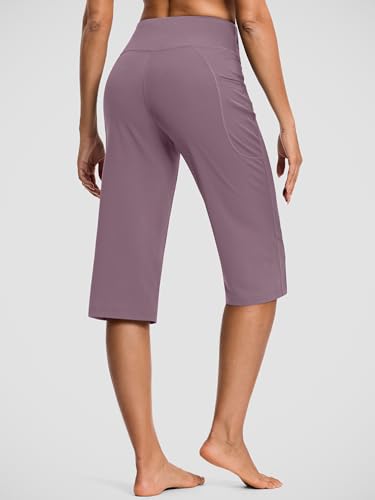 Image of ISEEGZ 15 inch / 18 inch / 21 inch / 25 inch Capri Pants for Women High Waist with Pockets Women's Capris Workout Yoga Pants Loose Straight Leg