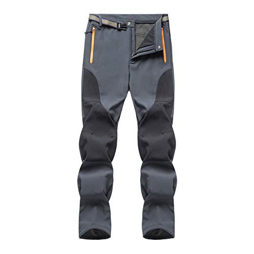 Freiesoldaten de los Hombres Forrado de Vellón Al Aire Libre Caminando Pantalones de Senderismo Softshell Calentar Pantalones de Invierno con Cinturón