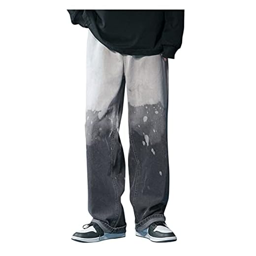 BIBOKAOKE Jeans herr enfärgade lösa jeans casual breda byxor mode stretch denim byxor herr jeans casual denimbyxor sportbyxor jeans stretch denim herr jeans byxor denim byxor, Svart 155, XL