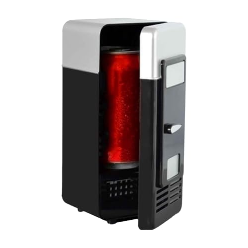 Refrigerador pequeño, refrigerador personal USB, enfriador de latas de bebidas, diseño compacto de 7.67 pulgadas y dispositivo enchufable, equipo calentador de enfriador para adolescentes, estudiantes