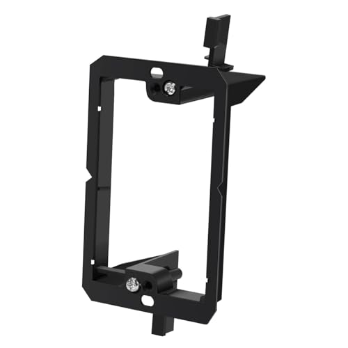 TNP Low Voltage Mounting Bracket - 1 Gang Low Voltage Box for Single Wall Plate Old Work Drywall Gang Box Telephone Wires Network Cables HDMI Coax Speaker Cable Mounting Frame Black