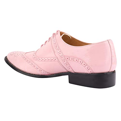 Image of LIBERTYZENO Mens Brogue & Plain Genuine Leather Animal Print Lace Up Oxford Dress Shoes for Easter Gift