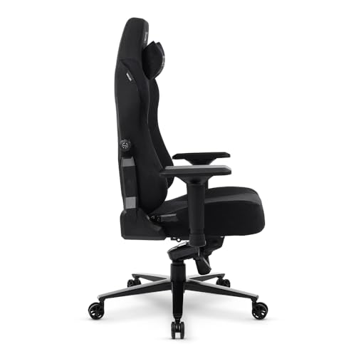 Cadeira Gamer DT3 Nero, Revestimento com Tecido DT3 Max2Weave, almofada magnética, apoio lombar integrado, braços 4D+, suporta até 140 e altura máx. de 1,85m(Black) glide