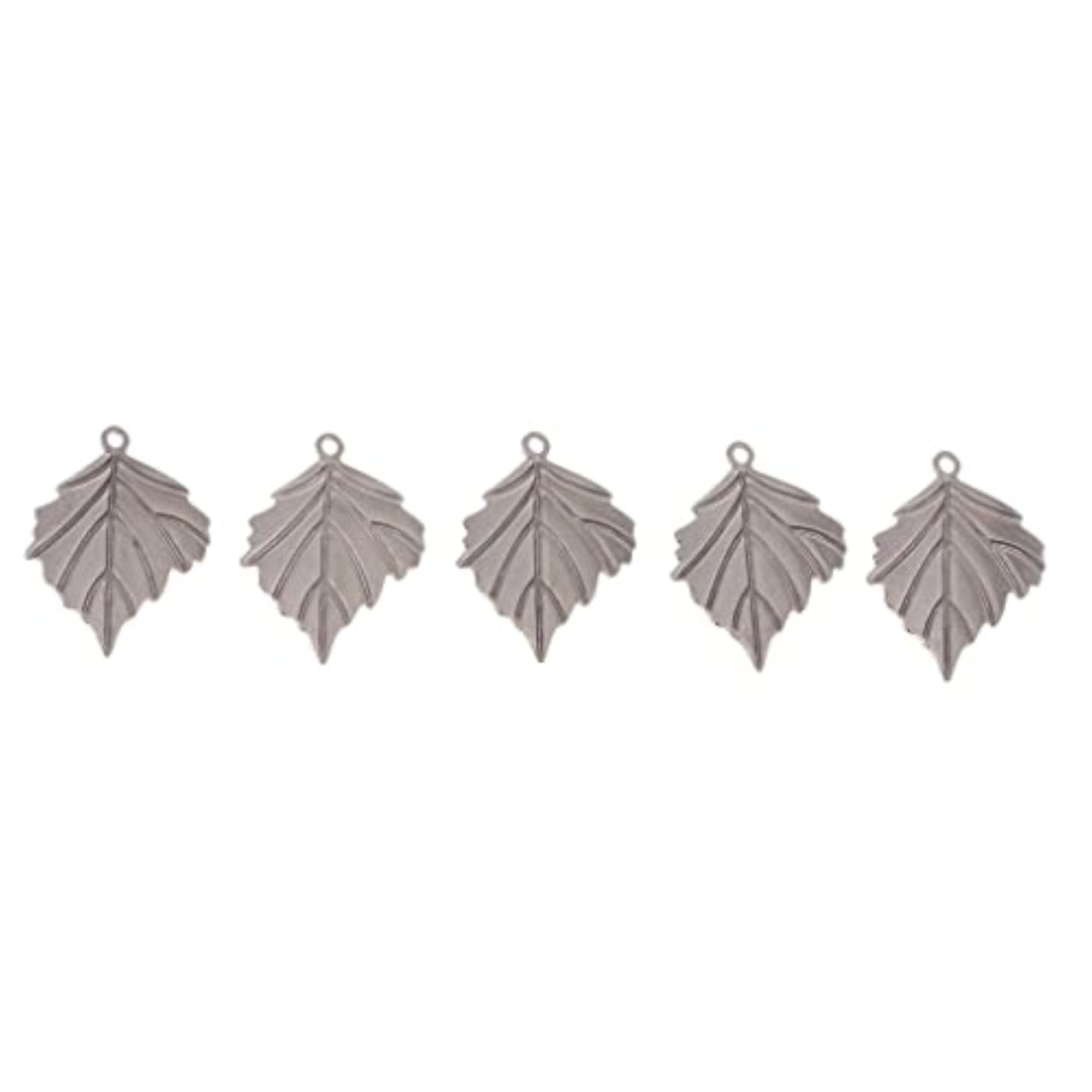5 Pieces Maple Leaf Pendant Silver